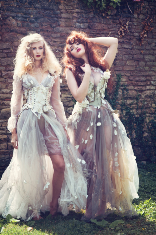 thelingerieaddict:  Indie Corsetiere Spotlight: Rosie Red’s Fairy Tale VisionsRosie Red “Wild Roses” Collection. © InaGlo PhotographyModels (in order of appearance): Evie Wolfe, Georgina Horne, Emily McLeish, Miss Deadly Red