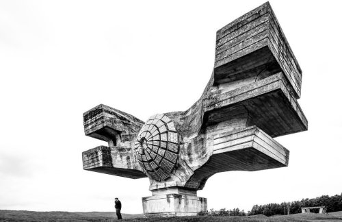 Monument to the Revolution of the people of Moslavina - World War II memorial.Podgarić, CroatiaUnvei