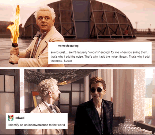 livebloggingmydescentintomadness:good omens text post meme, part 3 (part 1) (part 2)