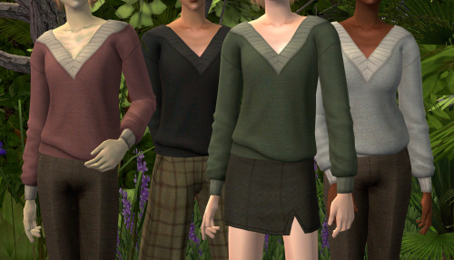 We all love that oversized V-neck sweater that @memento-sims converted! And because I love to w