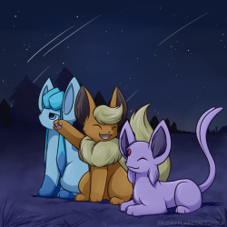 fridayflareon:So keep your head highLooking at the night skyAnd now we’re not aloneAt all ^w^