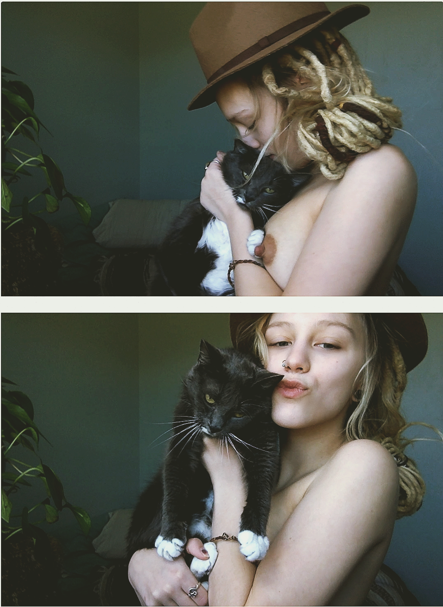 mother-of-the-earth:  nudity with my kitty Mary Jane 