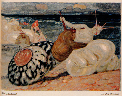 Leo Putz (1869-1940), &lsquo;Schneckenkampf&rsquo; (Snails Battle), &ldquo;Jugend&rdquo;, 1904Source