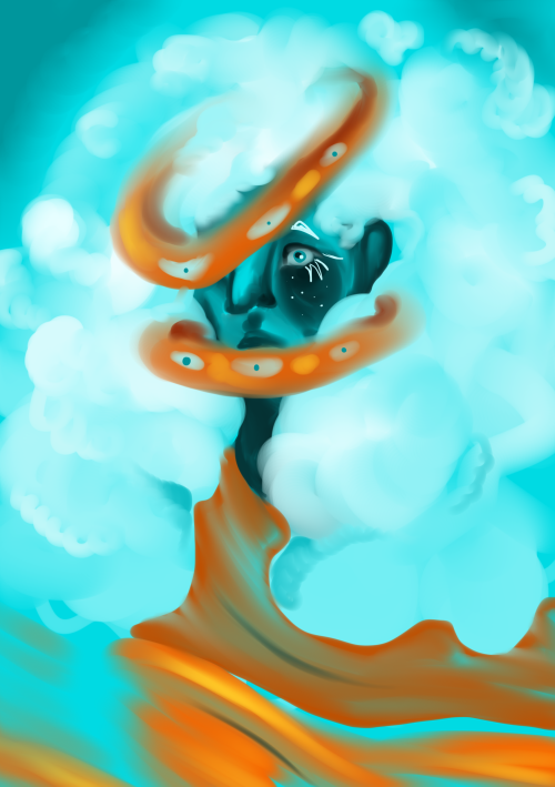 huitunkuutti: Nimbostratus [ID: A digital painting of Istus from Taz. Balance. She is drawn with hue