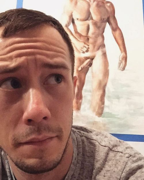 johnmacconnell:Sometimes I feel haunted by looming projects! 😱 #johnmacconnell #wip #malenude #me #selfie #iknowimweird #watercolor