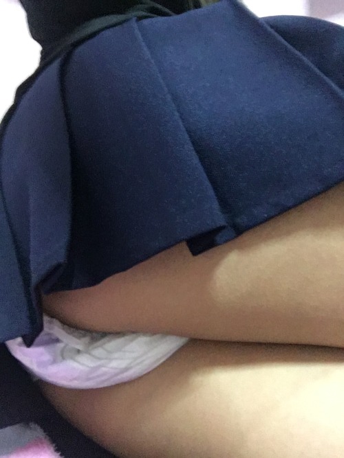 girlcollared:  Part 2. I wore this skirt out with a white top (and pants underneath because it was s