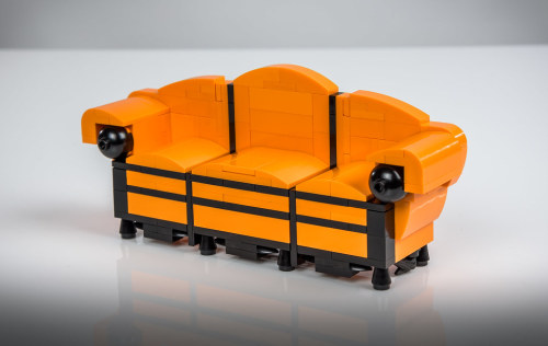 LEGO Big Orange Couch www.flickr.com/photos/baronvonbrunk/51933626587/