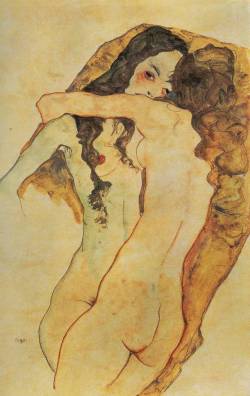 tremendousandsonorouswords:  Egon Schiele, Two women embracing