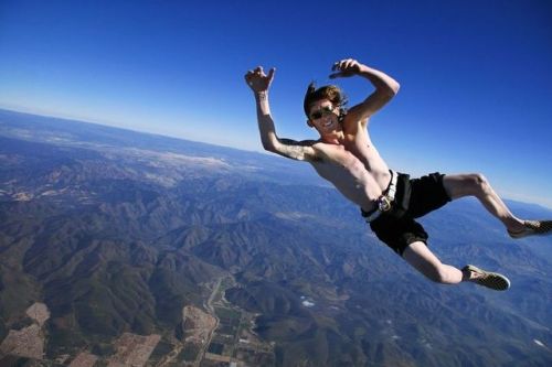 Sixpenceee — Banzai skydiving is a form of skydiving in which...