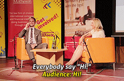 dreamwalkers:Patrick J. Adams answers girlfriend Troian Bellisario’s phone call on stage x