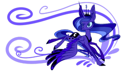 lunarphoenix:  blue mane space horse by Swagliad