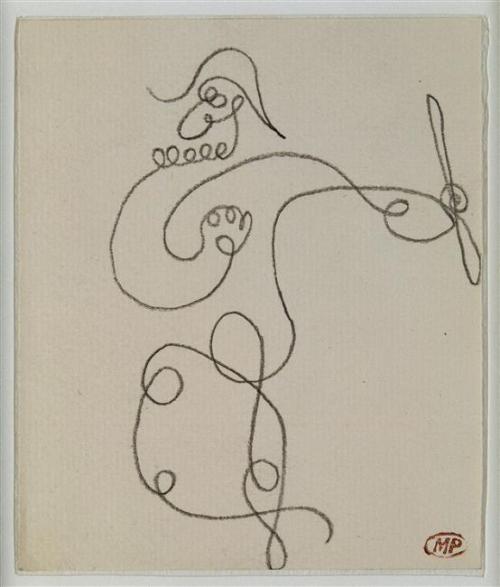 Art done with a single line…Harlequins by Pablo PicassoParis, musée Picasso