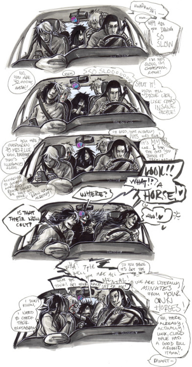 twitchi2:Four Senju brothers in a car, and a poor bastard who wonder why on earth these overgrown mo