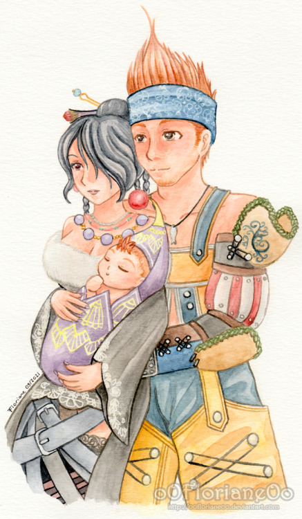 Final Fantasy X-2 - Happy Family By oOFlorianeOo Hi everybody!Looking back on my old art binder, I f