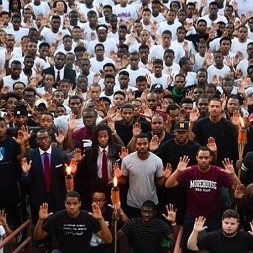 #morehouse shows support for #mikebrown #dontshoot #auc #fergusonshooting