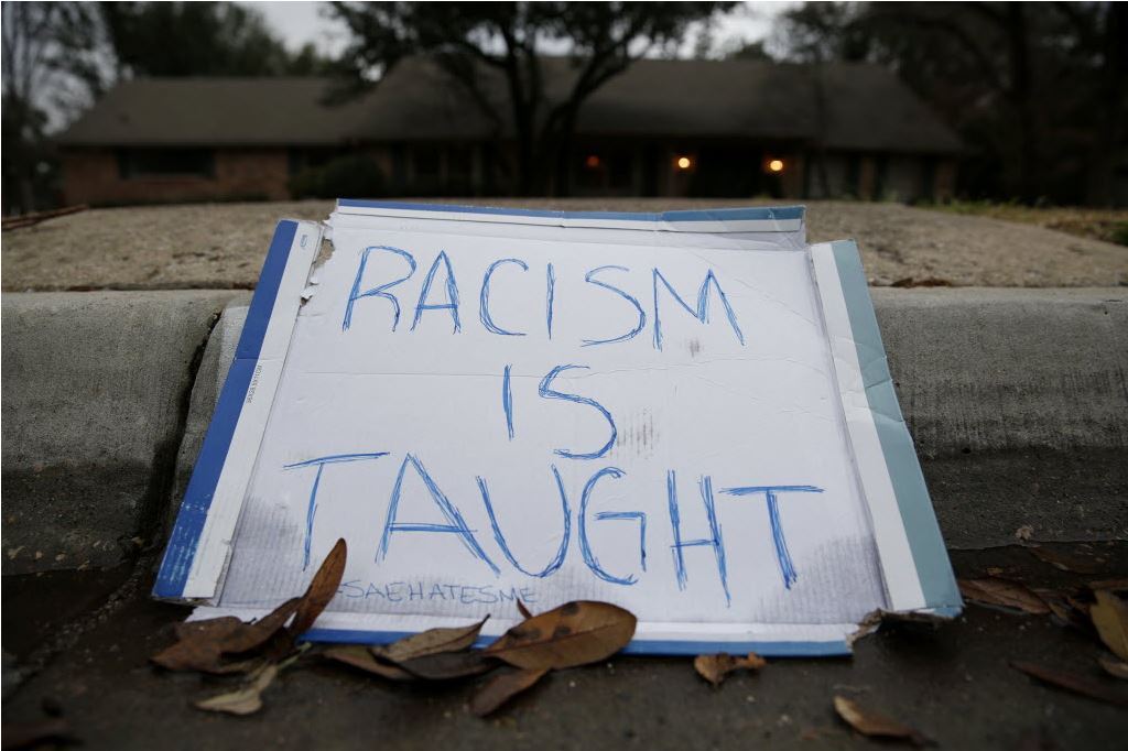 commodifiedsouls:  A sign placed outside of Parker Rice’s parents’ home in Dallas.