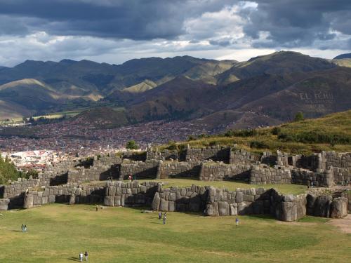 Wall of Saksaywaman: three 400m long walls on the northern outskirts of the Inca capital Cusco. Sing