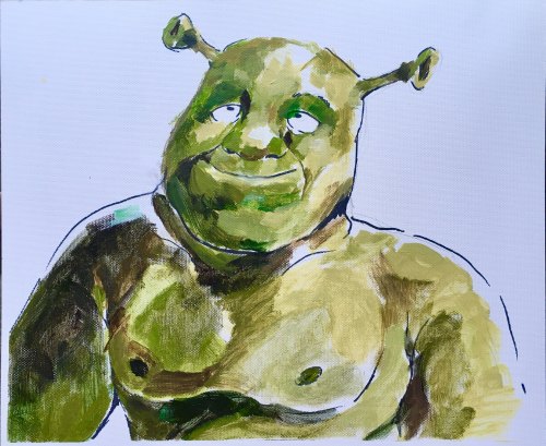 dangdfeng: I made a painting of Shrek a year ago and he has haunted my presence since, I need someon