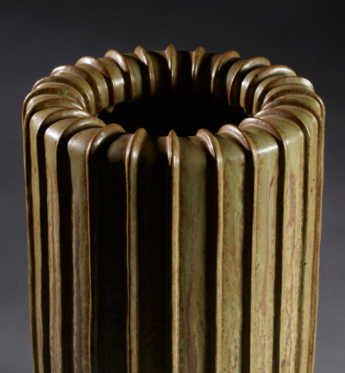 Ribbed for your pleasure - 1940s ceramics by Arne Bang (1901-1983)Enameled stoneware  via: Wright Au