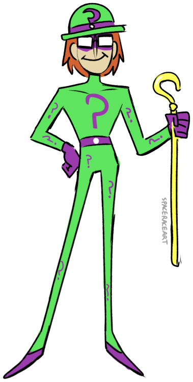 penguin and mister freeze are my favorite characters, but for some reason i keep drawing riddler, ev