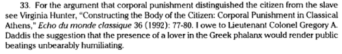 sigaloenta:E.C. Kiesling, “Corporal Punishment in the Greek Phalanx and the Roman Legion: Mode