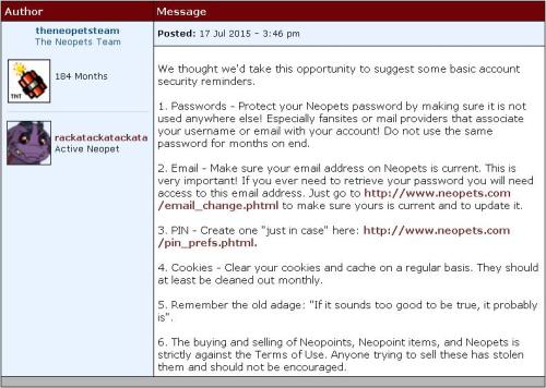 Basic Security Reminders by TNT even though the last one is bullshit, not everyone trying to sell ne
