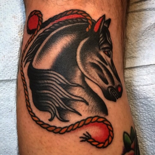 Never get sick of tattooing horses , this one I did on a great customer from Kansas