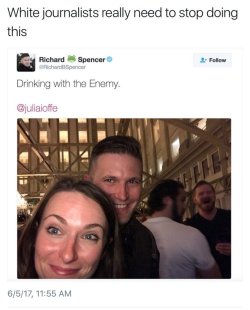 legally-bitchtastic:  fromchaostocosmos:  bellaxiao: Fascinating how white liberals and white supremacists get along perfectly  So I actually did a little digging and the date on that tweet in the image above is 6/5/17 But if you go and see the actual