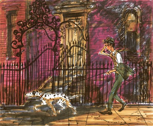 capturingdisney: Concept art by Ken Anderson for One Hundred and One Dalmatians (1961)