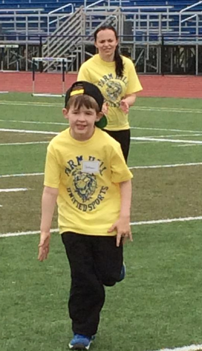 “My son participating in his first Unified Sports/Special Olympics competition. We embrace his Autusm and are building his strengths, and he also gets involved with sports when he otherwise might not have.“