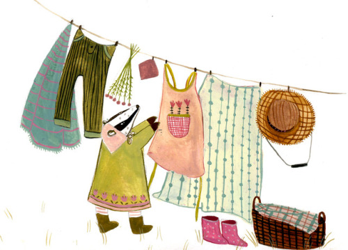 madisonsaferillustration: Airing out some laundry for the first day of spring! 