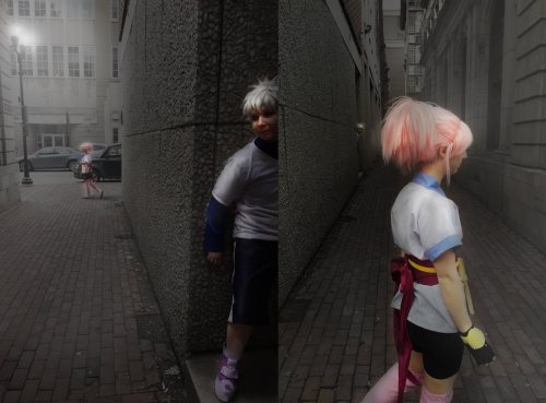 HunterxHunter @ Zenkaikon 2015&ndash;mini recreation of Killua vs. Machi fightKillua // Machiall pho