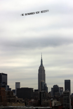 restricteddata: The view from my apartment this morning: “We outnumber him! Resist”