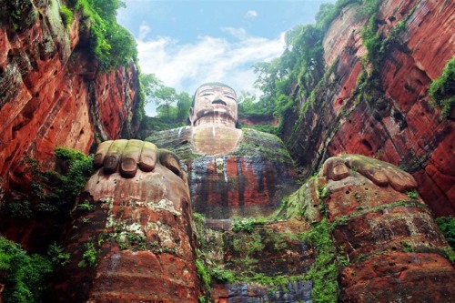 The Leshan Giant Buddha in Leshan, China.