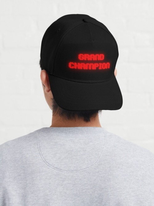 (via "Retro Arcade Title GRAND CHAMPION Red" Cap For Sale By Rogue2designs)
