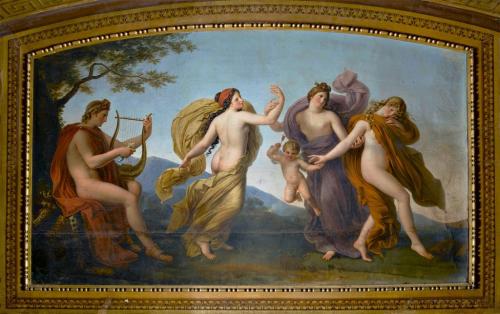 Three Graces Dancing to the Sound of Apollo’s LyreAnne-Louis Girodet-Trioson (French; 1767–1824)1814