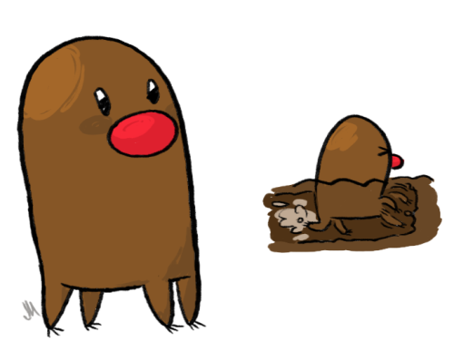 pickskin: I always liked the idea of diglett having really plain little stumpy legs. Like some kinda