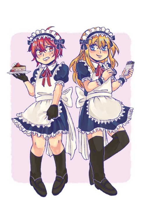 and here’s my second entry for AWA-TEA’s tkrb cafe zine! i love maid dresses lol.you can