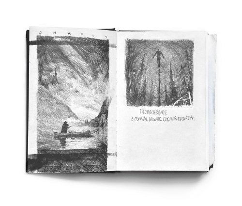 theonlymagicleftisart:  Eerie Sketchbooks by Max Löffler Website | Facebook | Behance Only a couple more days to lock in your chance to get an original handmade piece from collage artist Justin Angelos! Click here!