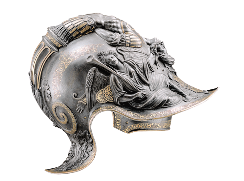 stannisbaratheon:Helmets of Holy Roman Emperor Charles V circa 1540 (by Desiderius Helmschmid), 1545