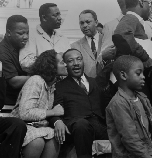 criticalmera:Morton Broffman - Coretta King kissing her husband, Montgomery 1965