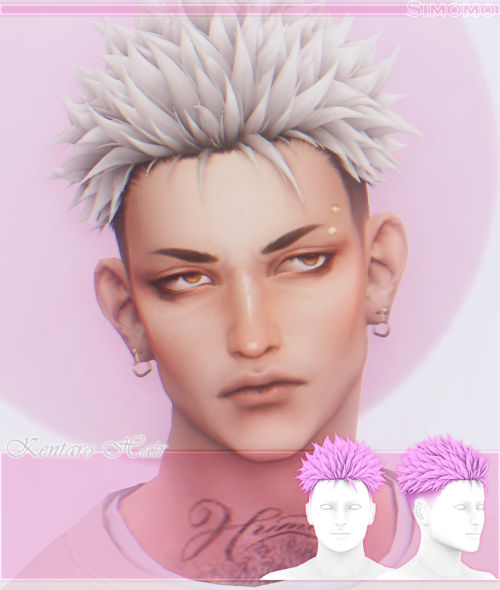 simomo-cc:  ~*Kentaro Hair*~ 200 SwatchesFor Male SimsTeen To ElderColor Overlay In Tattoo CategoryI