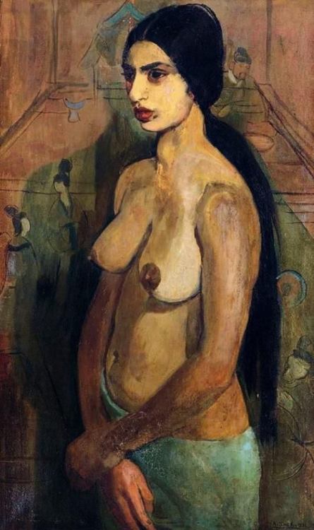 fleurdulys:  Self-Portrait as Tahitian - Amrita Sher-Gil1934