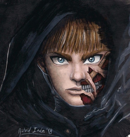 aindart:Hello! I share this painting of Armin and his titan power, after the timeskip. I hope you li