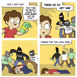 forlackofabettercomic:  Savings ain’t easy.