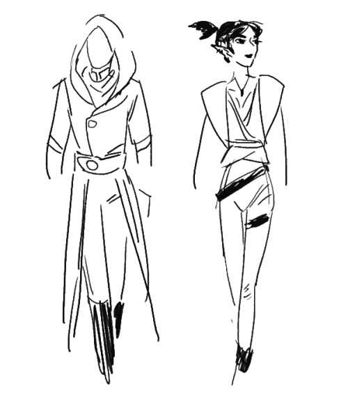 some sketches of characters to future webcomic :) Starkad and Mirami - elven mage and bard &hea