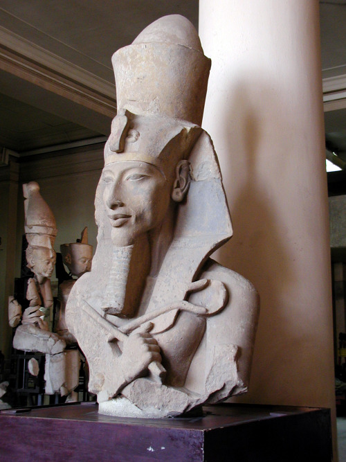 A colossal statue of Akhenaten from his Aten Temple at Karnak, 18th dynasty