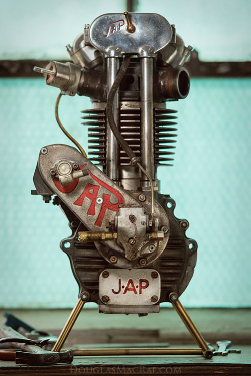 1935 British J.A.P. 500 engine, popular with Speedway racers- this engine was pulled from a  ‘