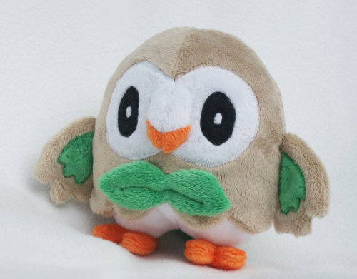 This Rowlet plushie was made before I had my embroidery machine. June 2016