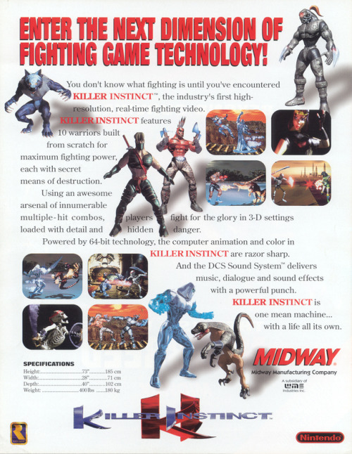 churchtastic: techturd: Killer Instinct Arcade Flyer All this incredible programming and character b